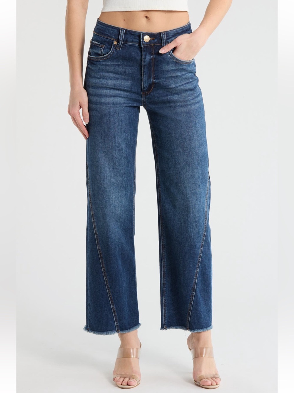 STS Blue Billie High Waist Fray Hem Wide Leg Jeans